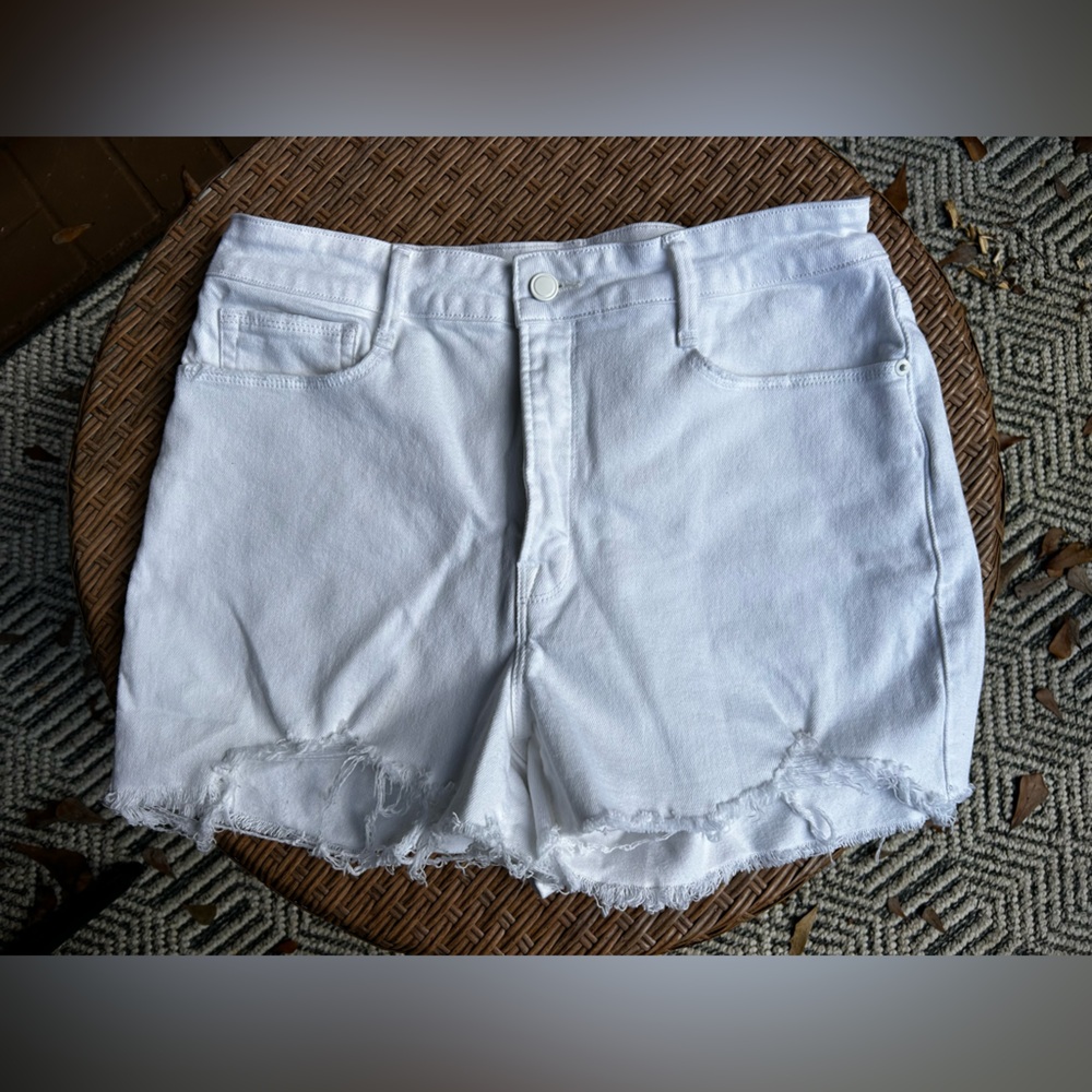 Good American White Jean Shorts